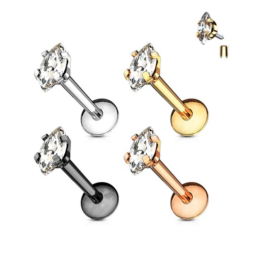 Titanium marquise zirconi set - titanium,