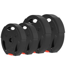 SPORTNOW Set 2 Dischi Pesi da 10 kg e 2 Dischi Pesi da 5 kg con 3 Fori Nero