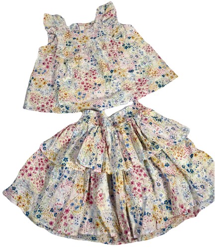 Gonna broderie stampa - , floreale