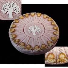 30247 Bomboniere Torta Rosa Bimba Albero Vita Calamita Angelo Nascita Battesimo