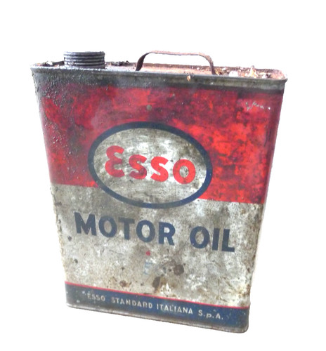 Vecchia latta olio motore - latta, esso