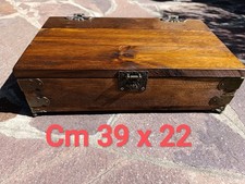 Cofanetto Scatola In Legno Naturale Rustico Fatto a Mano Bauletto 