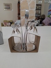 GIANNINI SALIERA Vetro Soffiato ACCIAIO Sale Pepe FOGLIA Serie Mediterranea