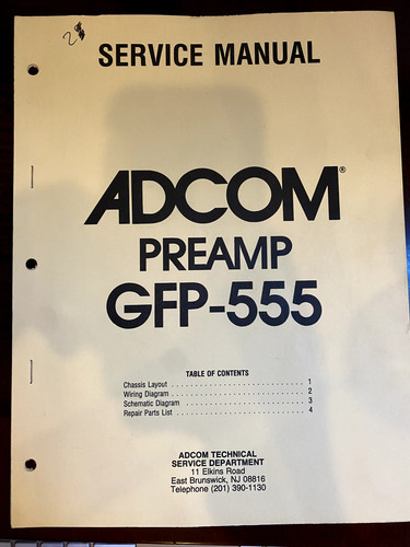 Adcom gfp 555 gfp555 - gfp555, manuale