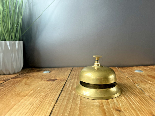 Vintage brass reception desk - vintage,