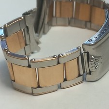 Bracciale rivettato acciaio oro rosa Rolex vintage Gay Freres Made 20 mm ref 7206-58