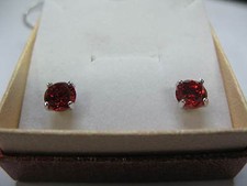 Red zircons 925 silver white - zircons,