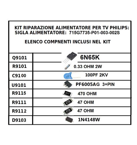 Kit riparazione alimentatore - kit,