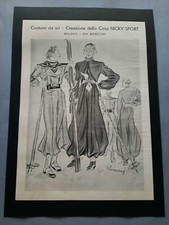 PUBBLICITA  ABBIGLIAMENTO COSTUMI DA SCI, CREAZIONI NIKI SPORT VINTAGE ORIG.1938