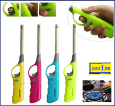 Accendigas per cucina accendino gas colorati lungo ricaricabile fiamma campeggio