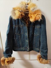 Giubbino Donna Jeans Con Interno Piumino e Bordi Pelliccia 