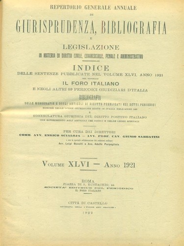 Foro italiano repertorio - italiano,