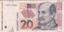 CROAZIA BANCONOTA 20 KUNA 2012 CIRCOLATA