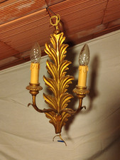 Set 3 Applique da Muro Vintage Dorate a Due Luci Stile Classico Barocco