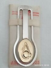 FERMA SOLDI PINZA VINTAGE ARGENTO 925 CON PLACCA OVALE ORO 750