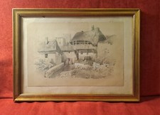 Disegno Antico. Bel disegno di casolare; '800; cm 26x37