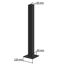 Palo Quadro con piastra colore Antracite 60X60 per recinzione metallica