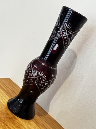 Vaso vintage bohemien rosso - vaso,