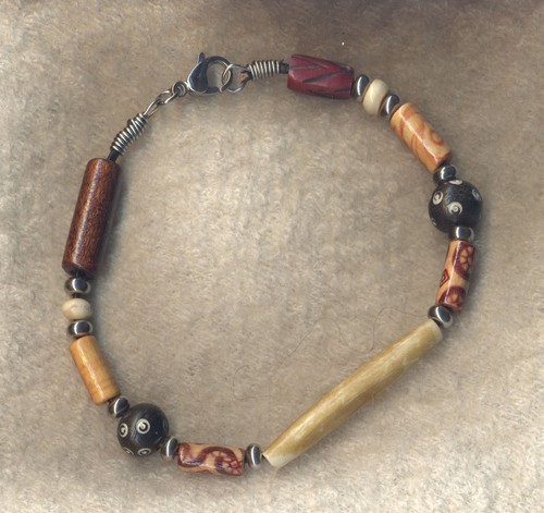 Bracciale cuoio nero con - bracciale,
