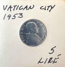1953 VATICAN CITY 5 LIRE - BU
