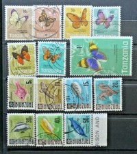 TANZANIA 1973 FARFALLE INSETTI PESCI TIMBRATI USED LOT (C.Y)