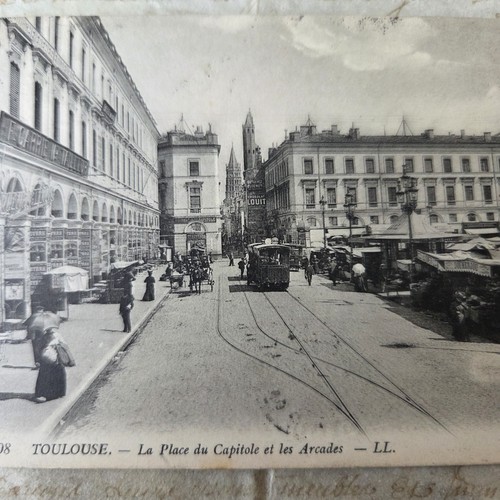 Cpa tram toulouse place - toulouse, du