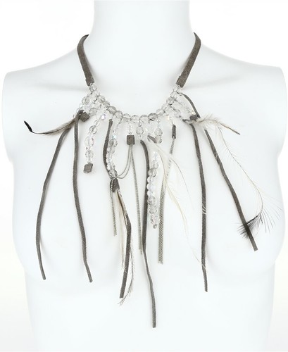 Collana con frange - di, piume