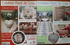 Set 2 riviste Creation Point de Croix schemi ricamo punto croce Natale primavera