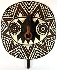Maschera solare Burkina Faso / Bwa scudo tribù Bobo 23" Africa legno intagliato nativi