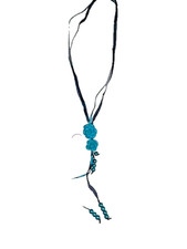 Collanina Colore Turchese con lacci in raso in pasta modellabile