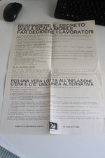 Volantino propaganda PCI partito comunista decreto scala mobile 1984