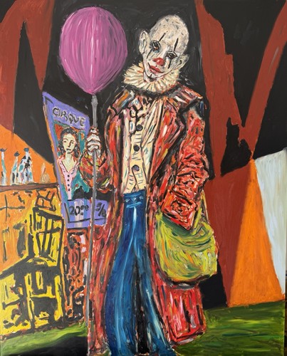 Dipinto olio originale - , clown