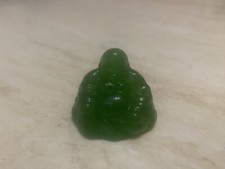 Splendida statuina orientale Buddha di giada verde vintage da collezione