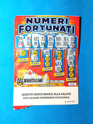Gratta vinci numeri - e,