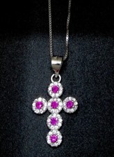 COLLANA CROCE IN ORO BIANCO 18