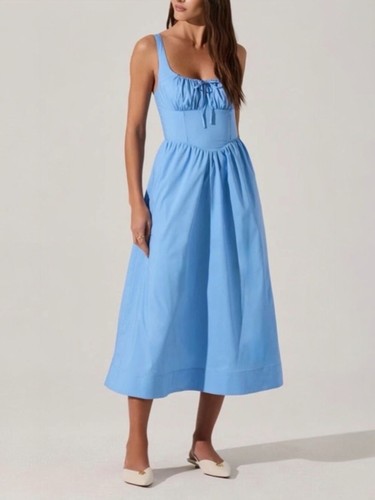 Abito midi corsetto blu astr - midi,