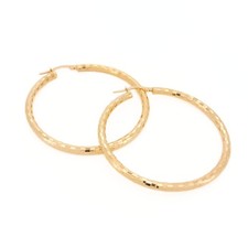 Orecchini Cerchio Sfaccettati Oro Giallo 18kt - Oro Rigenerato