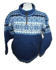 Maglione da sci Nordstrikk donna Islanda norvegese taglia L blu lana...