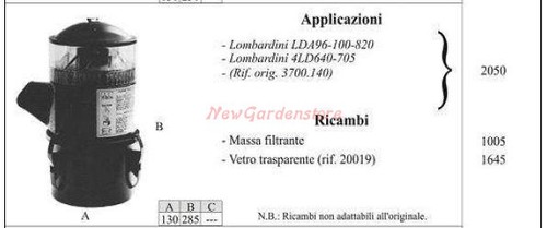 Filtro aria lombardini per - filtro,