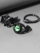 3 pezzi Anello anelli nero