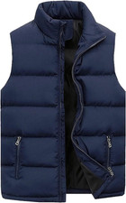 Piumino Smanicato Uomo Elegante Gilet Uomo Imbottito Con Collo Alto,Giubbotto Sm