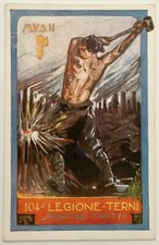 MVSN 104a LEGIONE TERNI SERAFINO TROTTI CARTOLINA CC.NN. MILIZIA VOLONTARIA