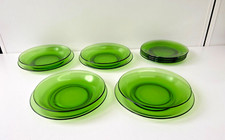 VERECO servizio Piatti da 4 in Vetro Verde Francia ANNI '60 MODERNARIATO "RARO"