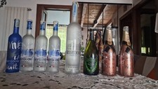 bottiglie vetro vuote Dom Perignon,Moet,Belvedere,Grey Goose
