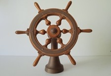 VECCHIO TIMONE (SCULTURA) IN LEGNO E BRONZO ESEGUITO A REGOLA D ARTE