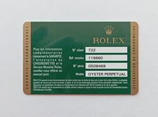 ROLEX Guarantee Warranty Card Booklet Sea-Dweller Deepsea 116660