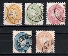 Italia-ASI 1864-65 Lombardo-Veneto Stemma Austro-Ungarico D.9,5 Sassone 41/45