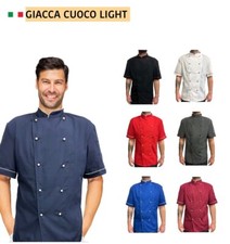 GIACCA CUOCO CHEF NERO ROSSO GRIGIO BIANCO PIZZERIA ECONOMICA  MEZZA MANICA