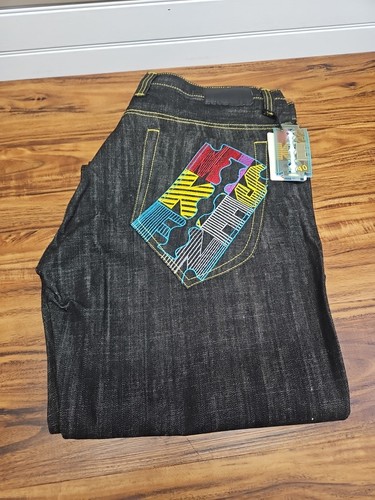Jeans denim ricamati - , larghi