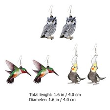  3 paia di orecchini acrilici